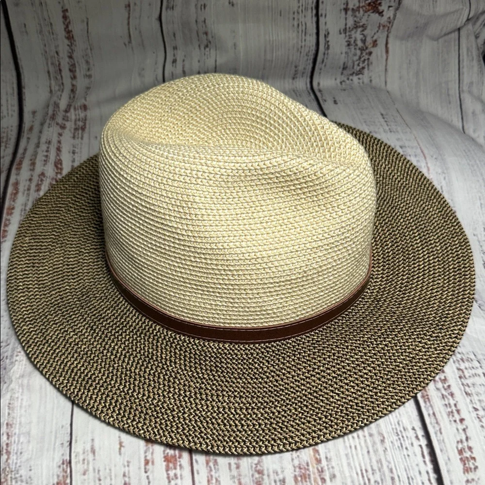 Sunday Afternoons Cream and Brown Wide Brimmed Fedora Hat Medium - Picture 4 of 16